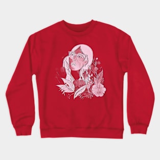 Woman With Flowers Crewneck Sweatshirt